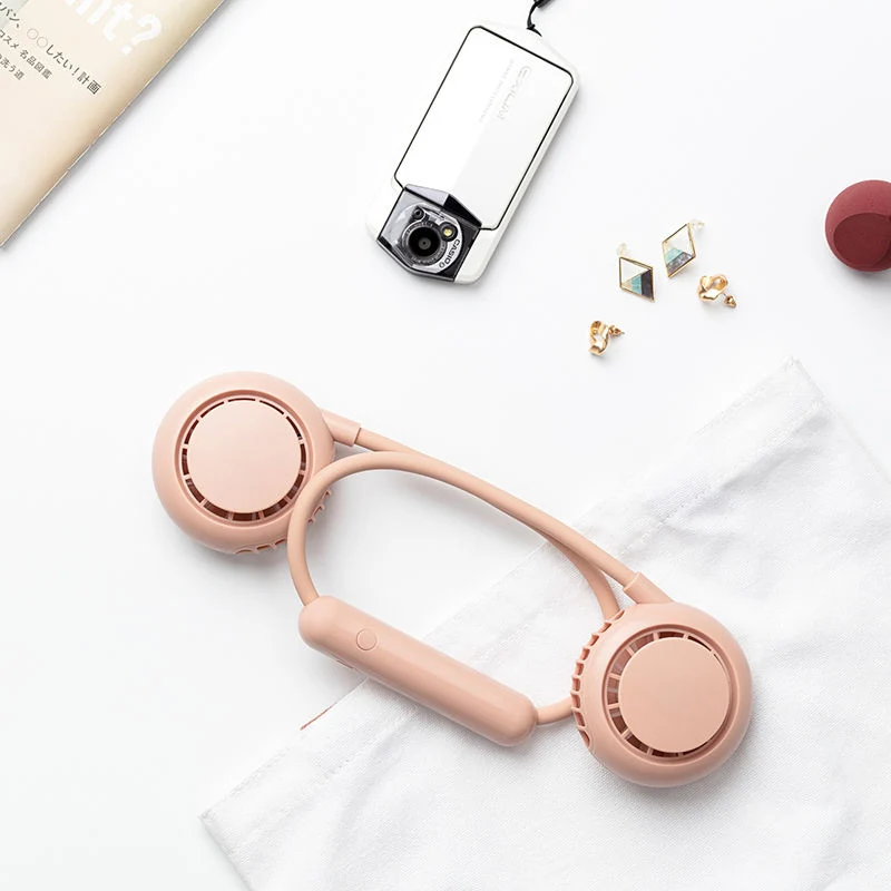 Portable Bladeless Neck Hanging Fan USB Rechargeable Hands Free Cold Cooler Mini Mute Dual Heads Home Office Outdoor Sports | Бытовая