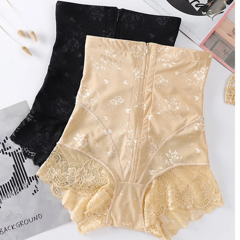 Женские трусики с высокой талией Корректирующее белье на молнии для похудения