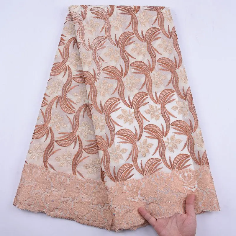 

Nigerian Dry Lace African Cotton Lace Fabric Latest Swiss Voile Lace In Switzerland With Stones For Men Women Dress Party S1909