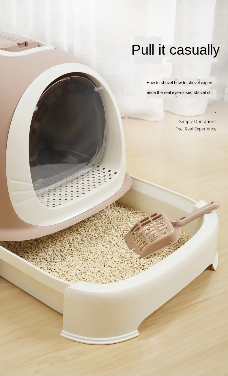 Portable Closed Tasteless Pet Toilet Indoor Cat Sandbox Kitten Litter Box Tray Dog Clean |
