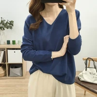 woman sweaters v neck knit bottoming loose shirt spring new oversize womens tops pullover big sweater autumn korean %d0%ba%d0%b0%d1%80%d0%b4%d0%b8%d0%b3%d0%b0%d0%bd