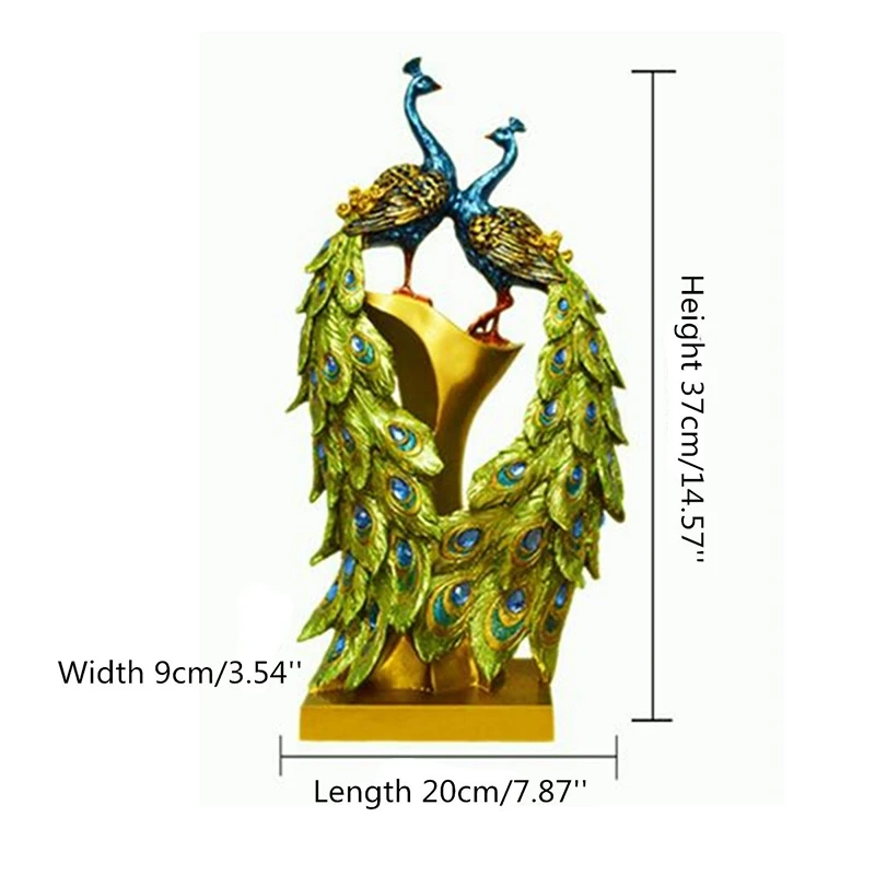 

Peacock Figurine Miniatures Cabinet Home Decoration Statue Ornament Wedding Birthday Gift Home Art Craft
