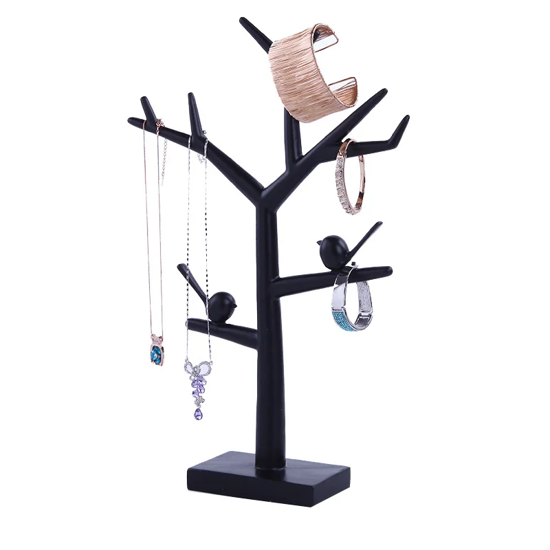 

Resin Ornaments Bird Tree Hanging Bracelet Rack Storage Ring Necklace Rack Jewelry Display Props