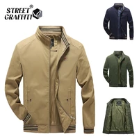 2021 autumn mens jackets 100 cotton casual solid fashion slim bomber golf overcoat baseball high quality m 5xl jacket men