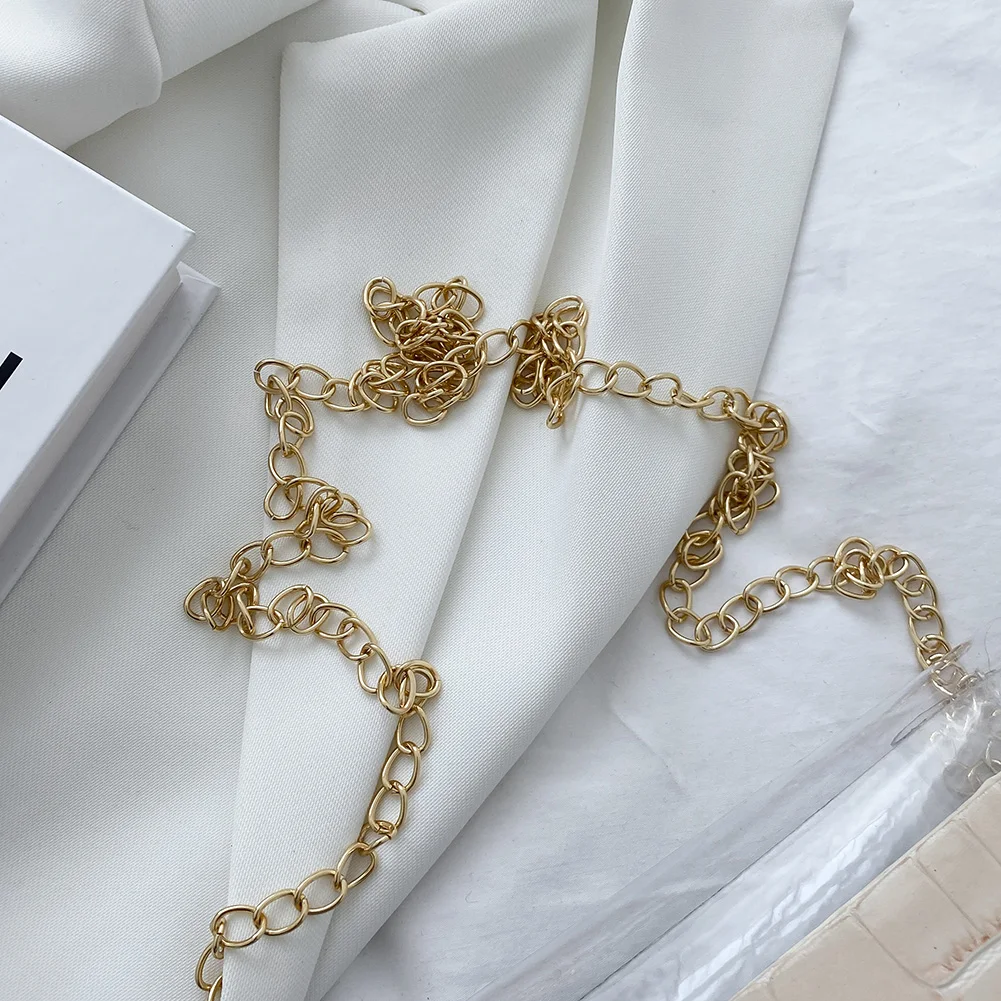 

Fashion Alligator Pattern Transparent Shoulder Crossbody Bags Solid Color Messenger Pouch Ladies Chain Small Handbags Flap Purse