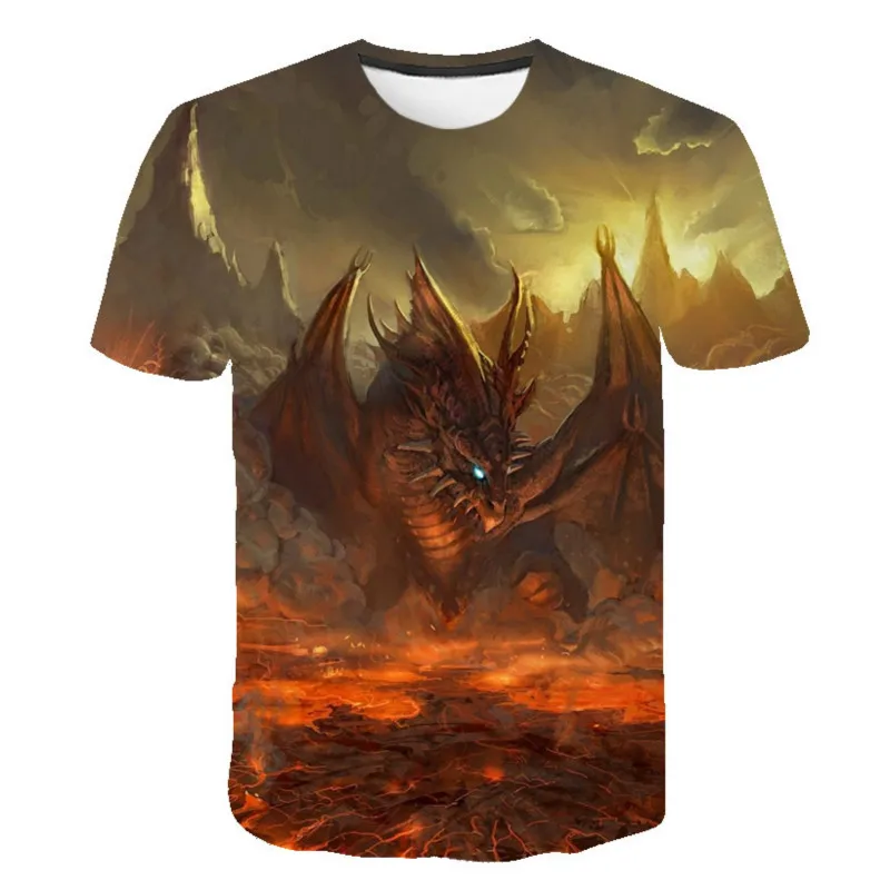

SUMMER 2021 NEW! Round Neck Horror Skull Men's T-shirt 3D Print T-shirt Top Selling Starry Sky Abstract Dragon T-shirt Clothing