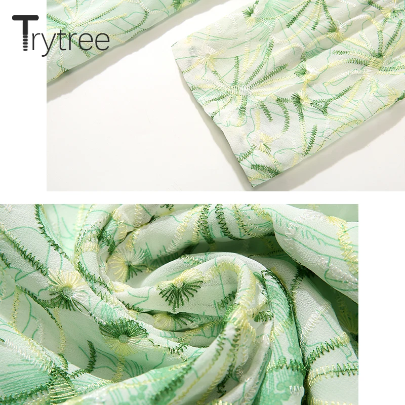 Весеннее женское платье Trytree 2021 повседневное ТРАПЕЦИЕВИДНОЕ ПЛАТЬЕ с круглым