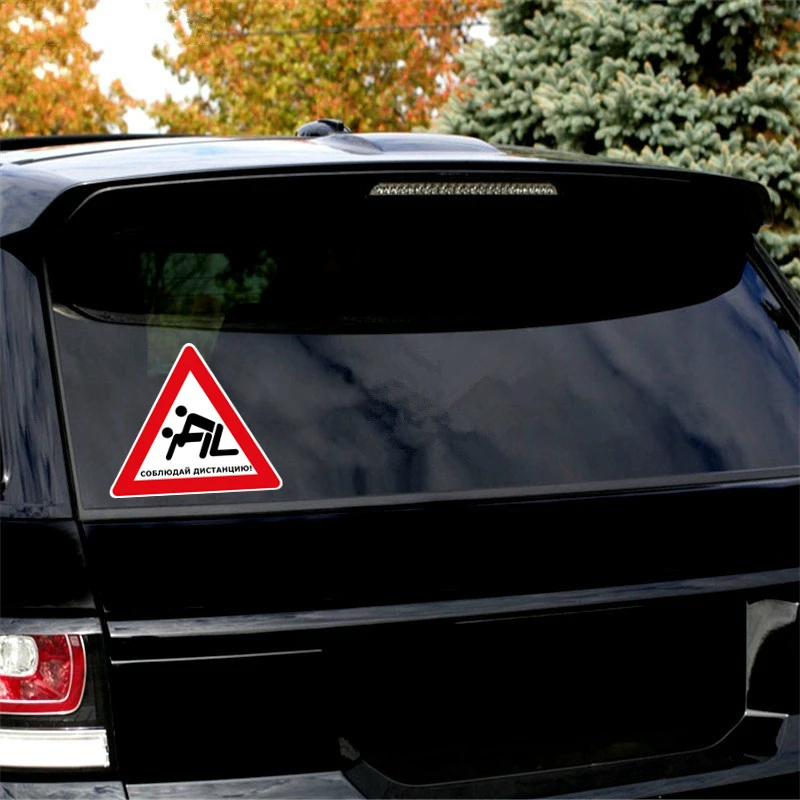 

Car-Sticker Automobiles Motorcycles Window Bumper Laptop Vinyl Decal PVC Decorative Goods Keep distance warning sign 15x13cm