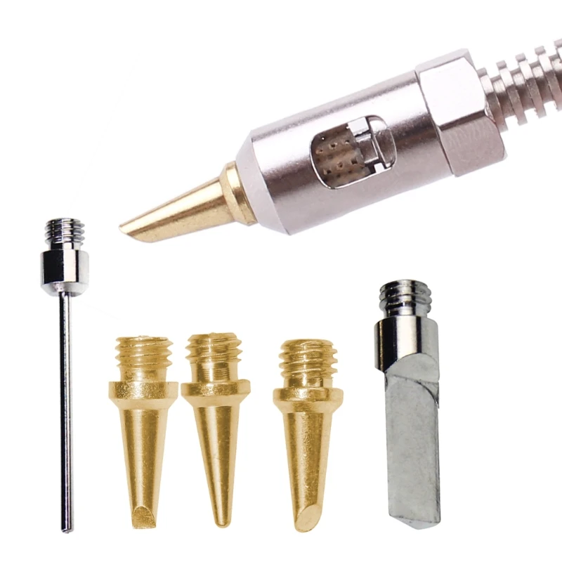 

W3JA 5pcs/set Butane Gas Soldering Iron Kit Welding Kit Torch Pen Tool Gas Soldering Iron Head for HS-1115K