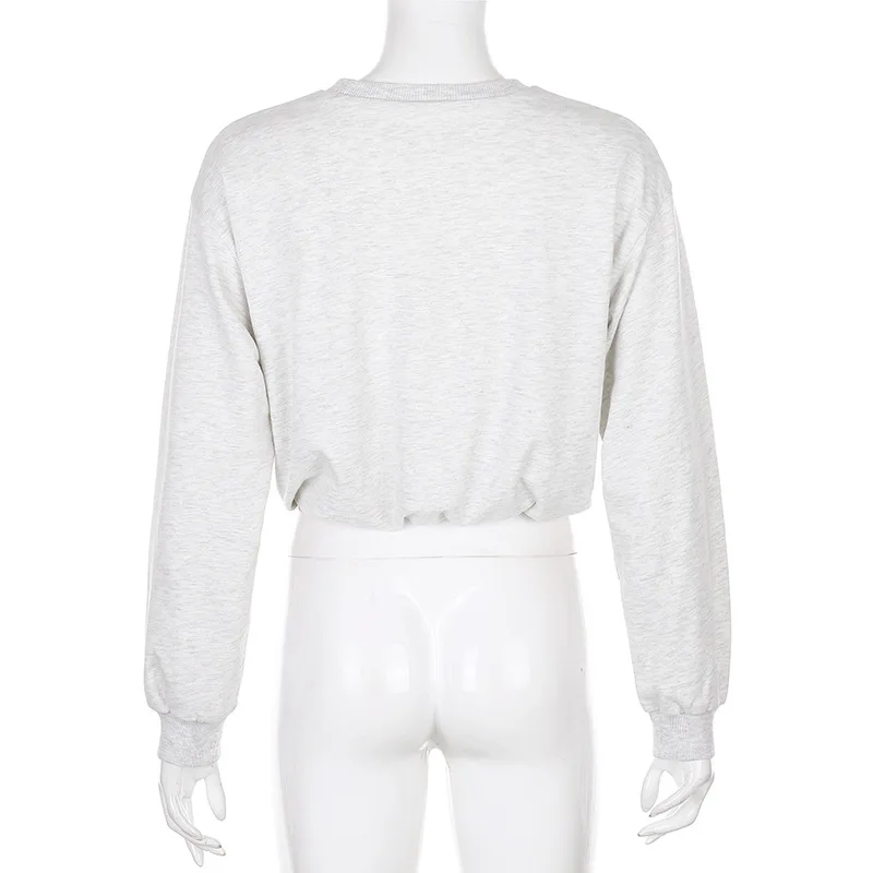 

KALENMOS Casual Letter Embroidery Women Sweatshirt O-neck Long Sleeve Autumn Clothes 2020 New Streetwear Punk Pullover White Top