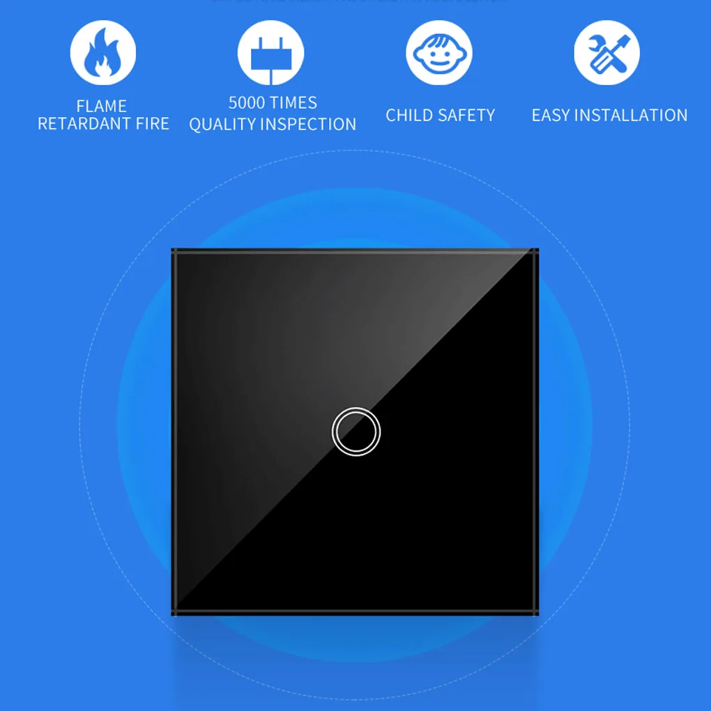 

EU Plug Touch Switch LED Crystal Glass Panel Wall Lamp Light Switch 1/2/3 Gang AC100-240V LED Sensor Switches Interruttore