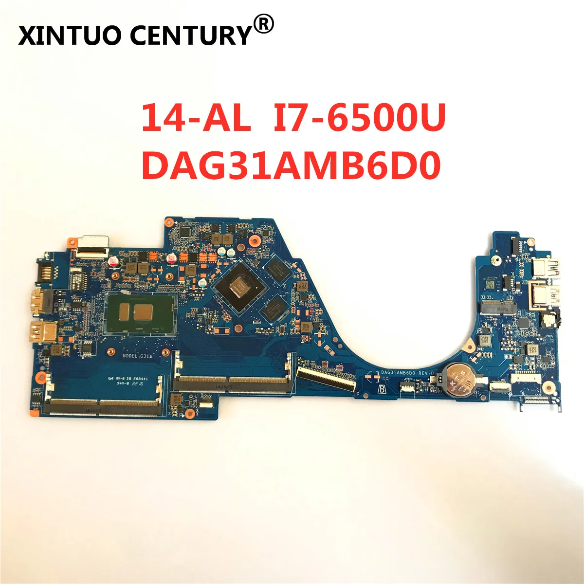 

Материнская плата для ноутбука HP Pavilion 14-AL Series 855836-601 DAG31AMB6D0 G31A TPN-Q171 системная плата I7-6500U 940MX 4GB протестирована