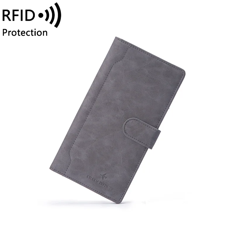 Новинка 2020 Стильный чехол для паспорта с RFID Простой Длинный держатель пряжкой