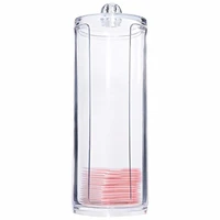 make up cotton pad box portable transparent ps cotton swab organizer box round container storage case for home use tool