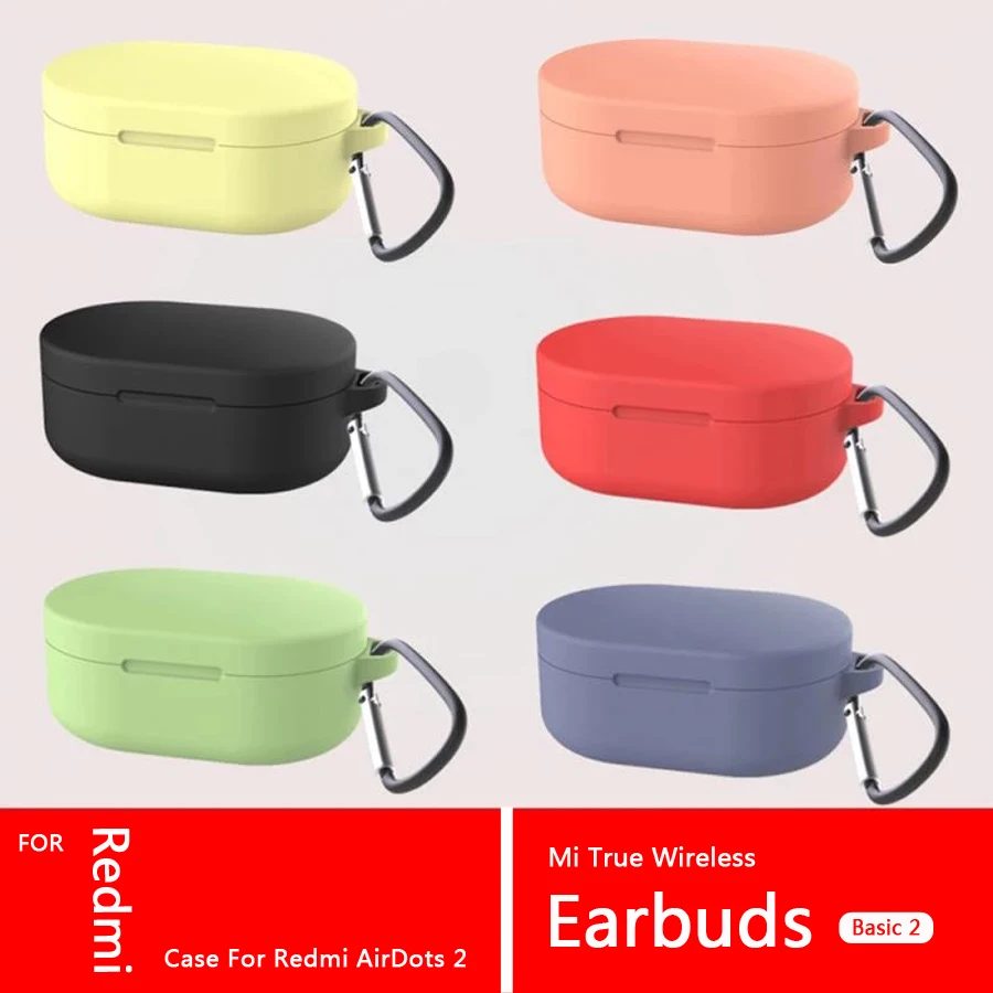 Silicone Earphone Case For Redmi AirDots 2 Earbuds Protective Pouch Shell For Xiaomi Mi True Wireless Earbuds Basic 2