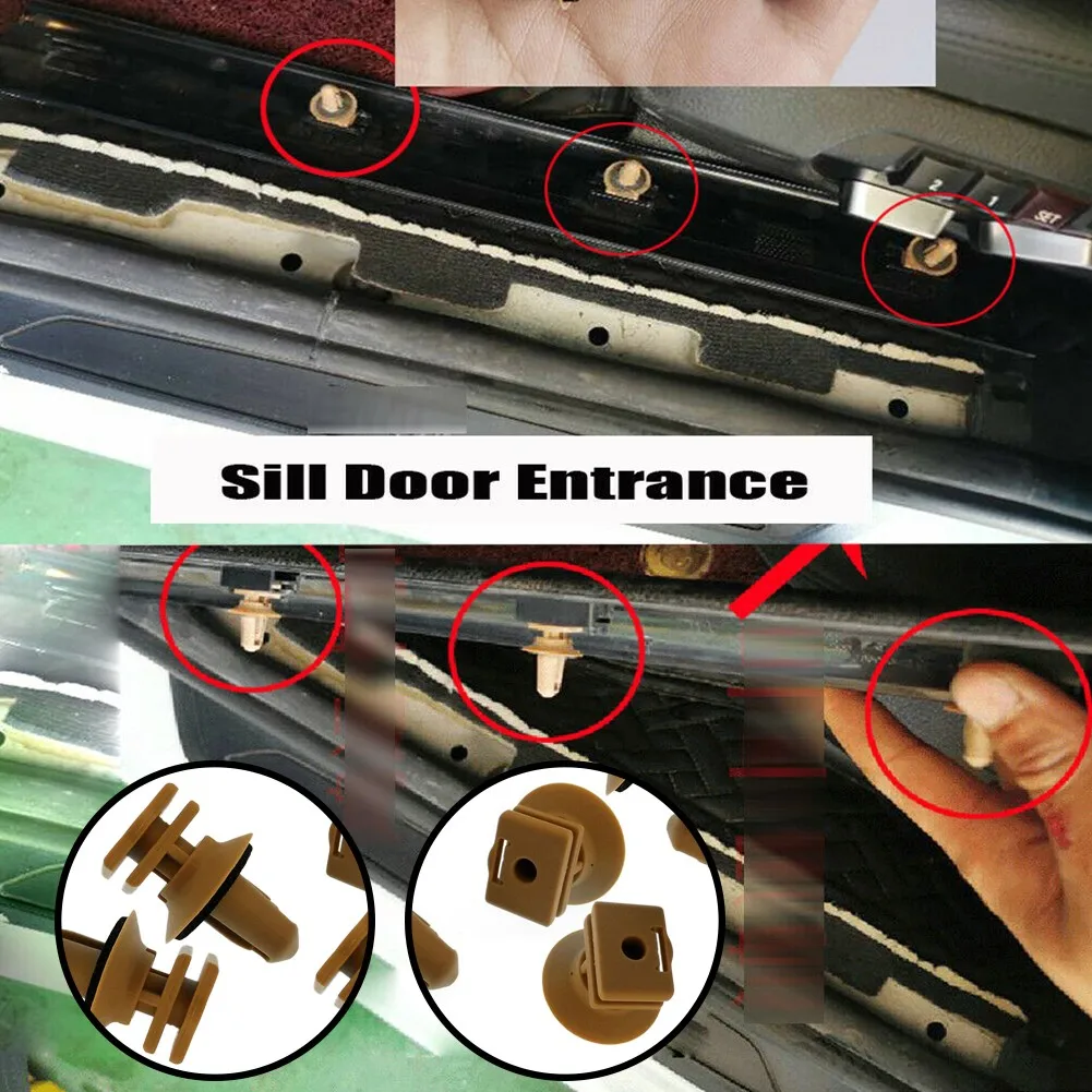 

51477117532 10pcs Clip Fit For BMW Interior Trims On Sill Door With Seal Rings