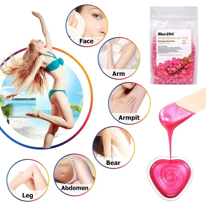 

500g Depilatory Wax Beans Hot Film Hard Waxing Bikini Hair Removal Bean Women's Men Hair Removal Bean Tools