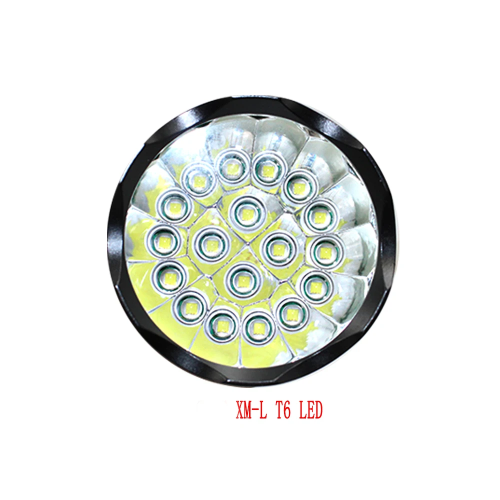 저렴한 강력한 18x XM-L T6 LED 손전등 20000LM 비상 사태 및 자기 방위를위한 Ultral 밝은 전술 토치 램프 밤 빛