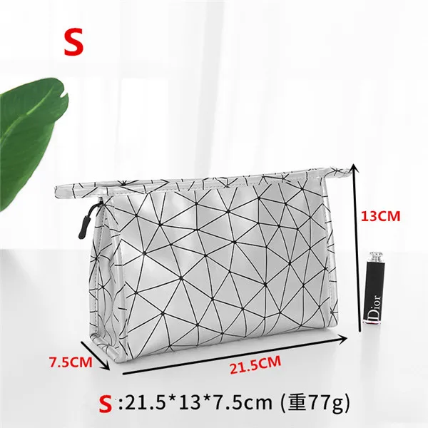 S - Silver Женская модная косметичка из искусственной кожи; косметичка для девочек; косметичка; органайзер для макияжа; сумка для хранения; дорожная Водонепроницаемая косметичка; чехол для макияжа; Новинка - Цвет: S - Silver