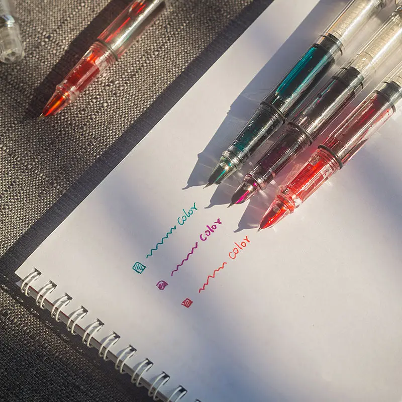 Ручка перьевая с прозрачным наконечником и белыми чернилами коррекция осанки 2021