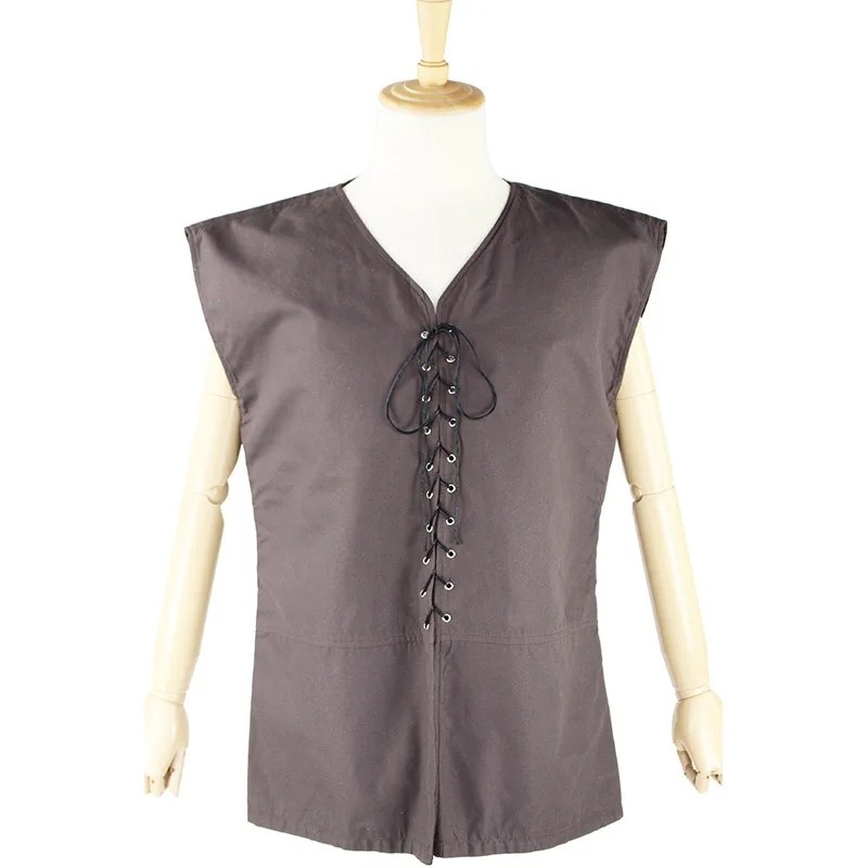 Средневековый кардиган Ретро жилет со шнуровкой наряд в готическом стиле воин