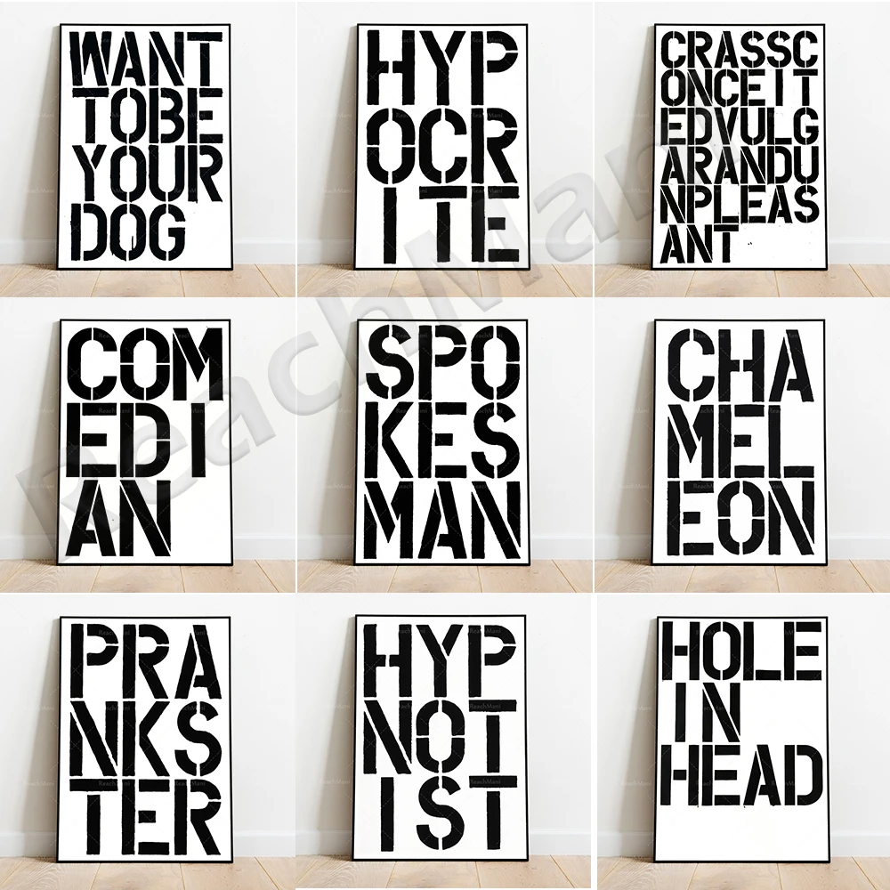 

Hypnotist-Comedian-Hypocrite-Pessimist-Prank-Speaker-Christopher Wool Art Poster, Graffiti Wall Art Abstract Print