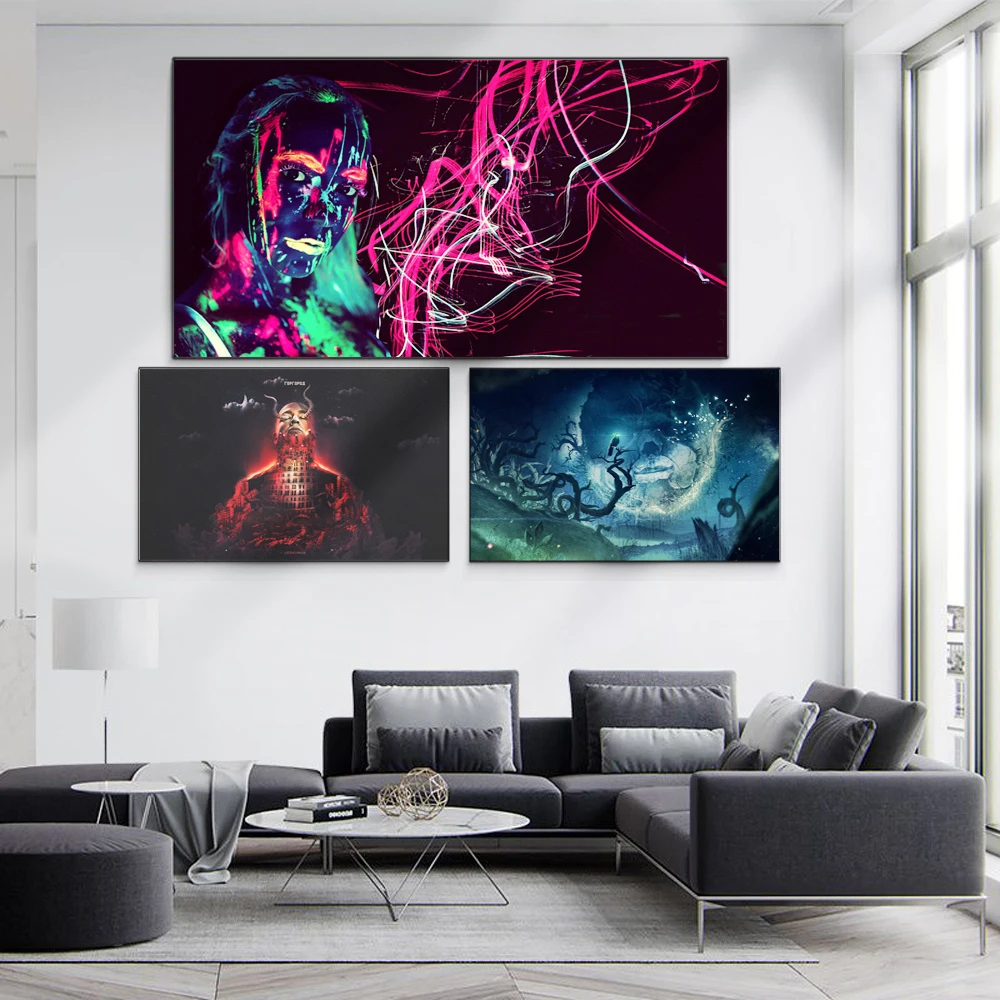 

Abstract oil painting animation poster giant screen face art canvas painting living room corridor office home decoration mural
