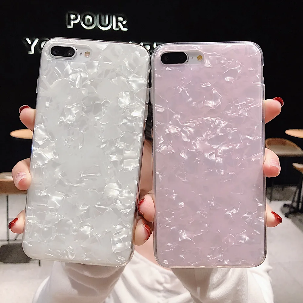 Glossy Marble Shell Soft Silicone Phone Case For Huawei P40 Honor 10 20 V20 V10 8X 9X Mate 30 Pro P20 Lite P30 Cover |