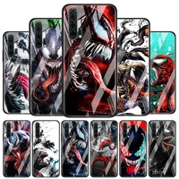 venom marvel cool for honor 30 20 10 9x pro plus lite 8x huawei y8p y6p y5p y9 y7 y6 2019 tempered glass phone case