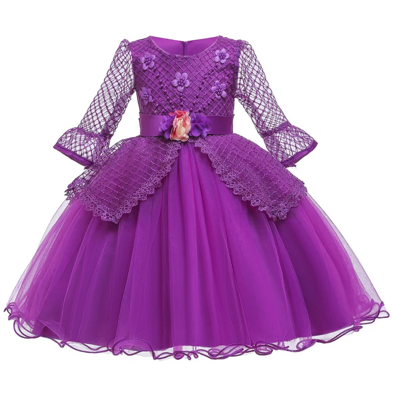 Цветочное платье для девочки свадьбы подружки невесты с лепестками выступлений