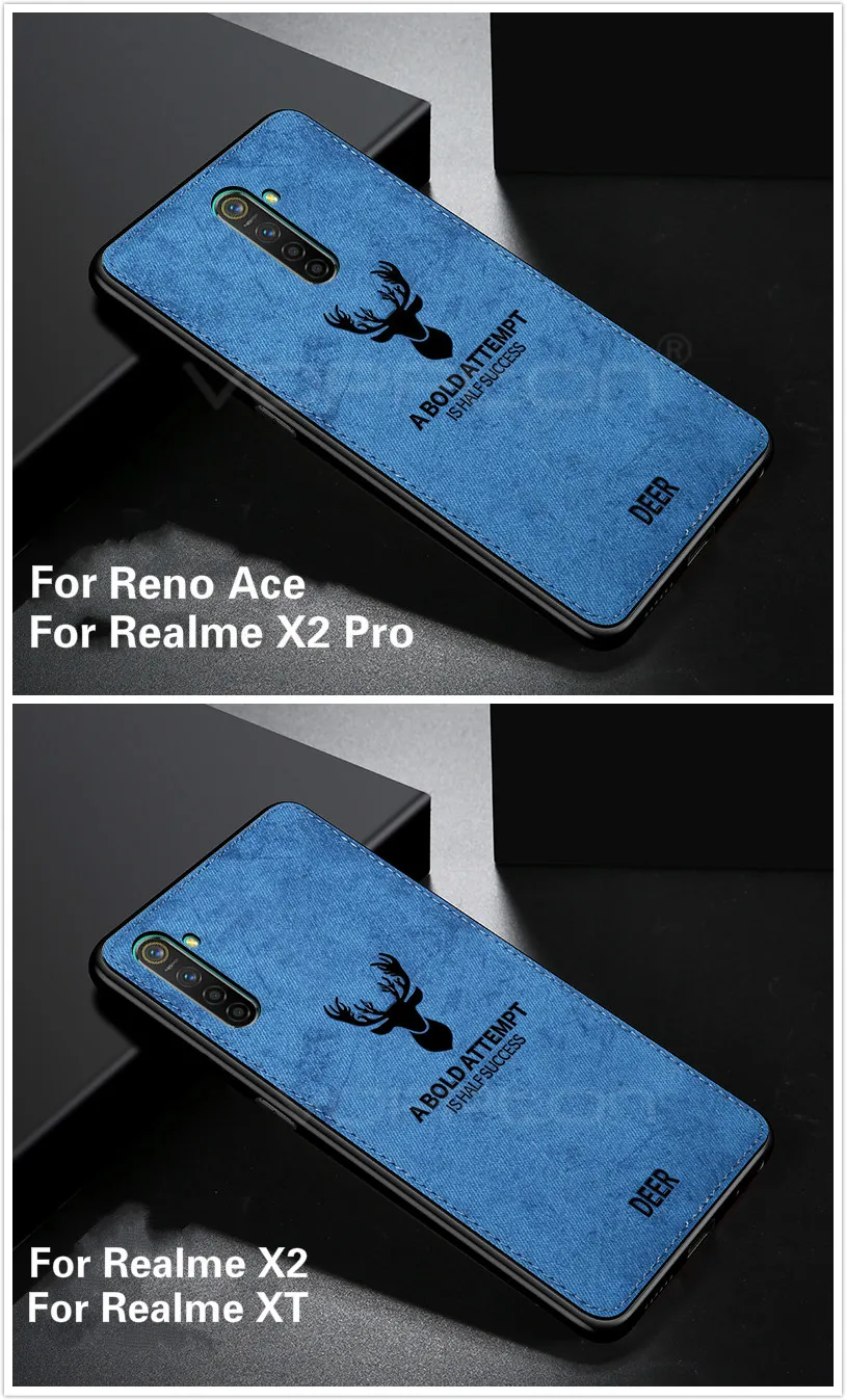 Классический тканевый чехол для OPPO Realme X2 Pro XT телефона с животным дизайном ТПУ