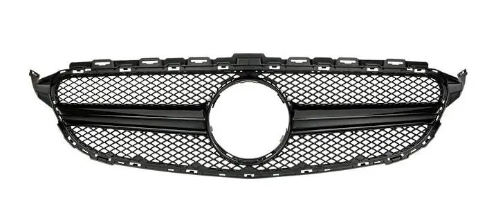 

Front Grille Grill For Mercedes Benz W205 C200 C300 No Camera Hole 2019 2020 ABS Black Replacement Car Upper Bumper Racing Grill