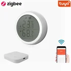 Высокочувствительный гигрометр Tuya Zigbee, термометр, ЖК-экран, умный дом, датчик температуры и влажности, Wi-Fi-шлюз, 2021