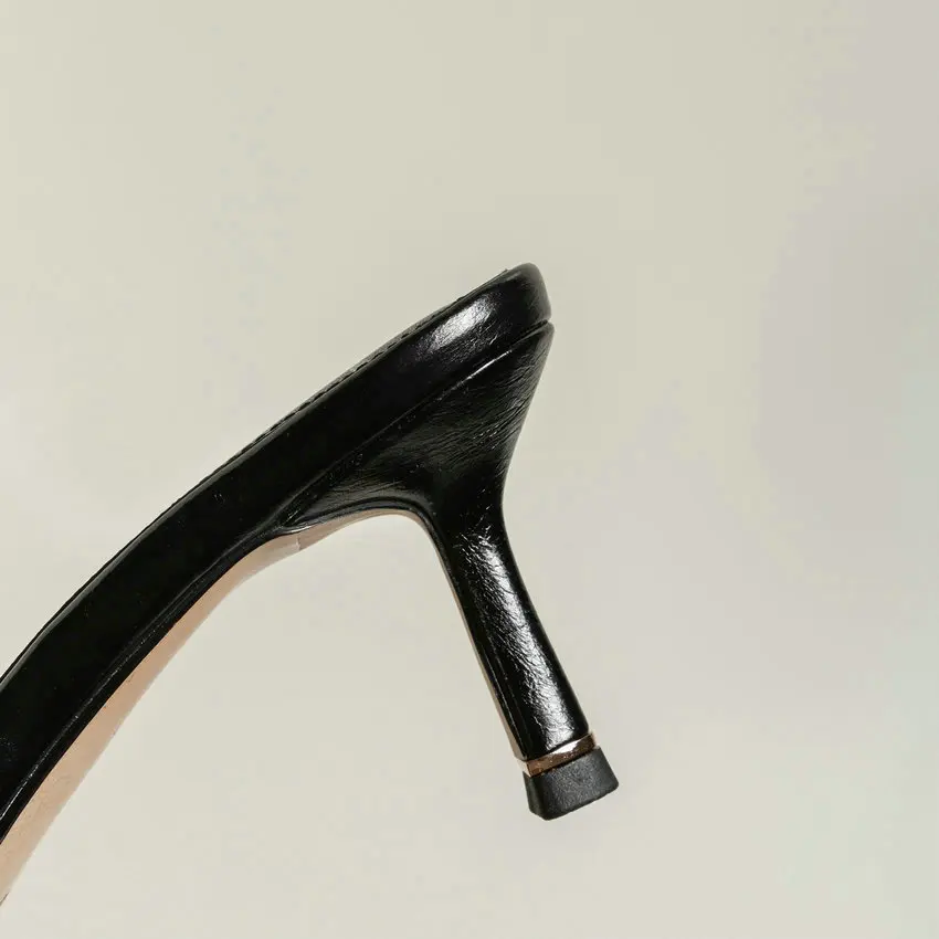 

ESVEVA 2021 Slingback Genuine Leather Summer Thin High Heels Pointed Toe Women Sandals Slingback Fashion Female Shoes Size 34-39