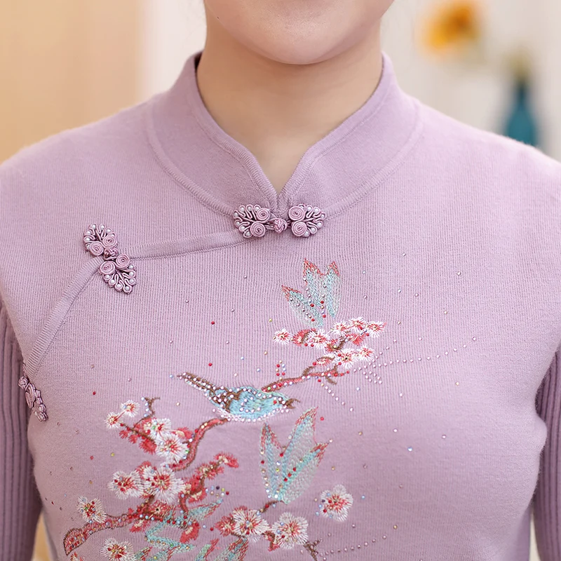 

2020 new middle-aged and older women's large-size coat shirt mother fitted loose thick winter sweater