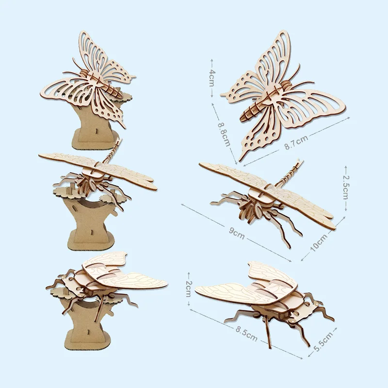 

3D головоломки, игрушки, головоломки, мини-насекомые, деревянные головоломки ручной работы, умные головоломки для детей