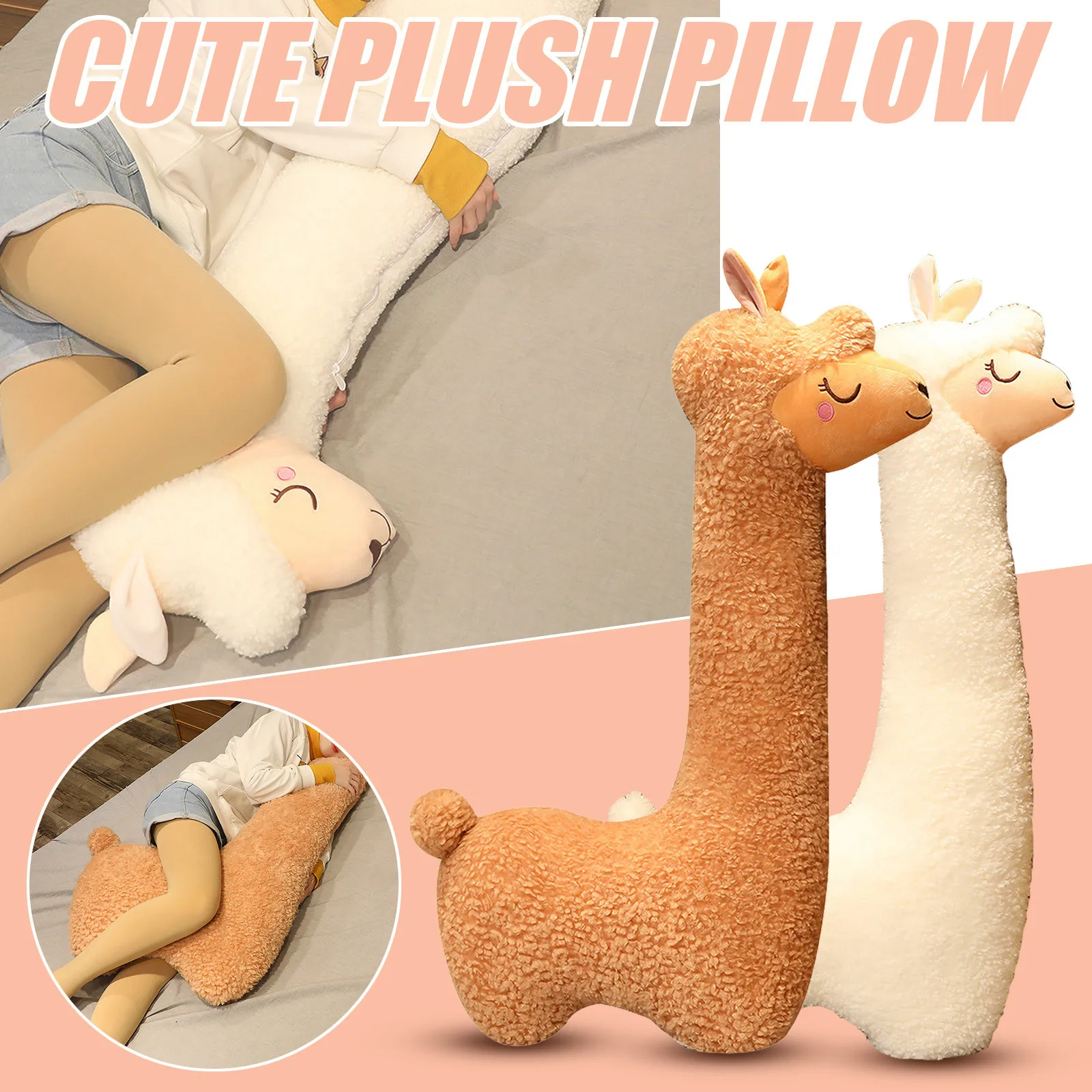 

100cm Lovely Alpaca Plush Toy Japanese Alpaca Soft Stuffed Cute Sheep Llama Animal Dolls Sleep Pillow Home Bed Decor Gift 2021