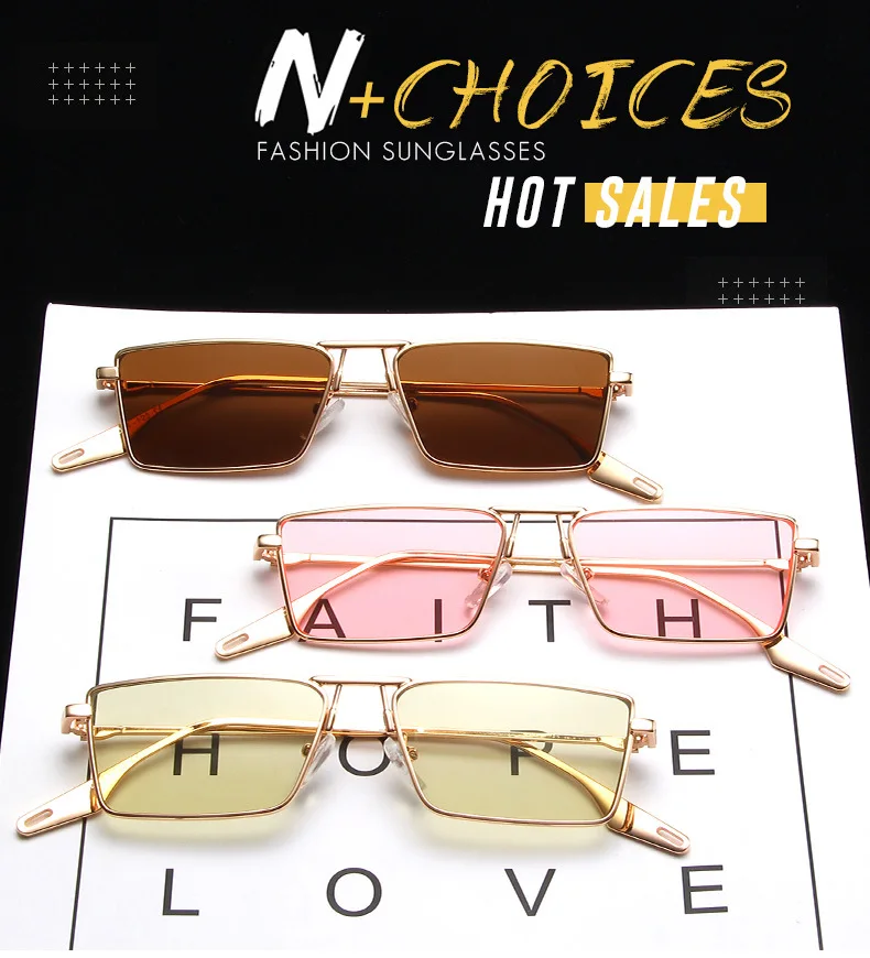 Sunglasses 2022 Fashion Small Box Metal Frame Rectangle Glasses The New Vintage Men and Women Luxury Designer Driving Eyeglasses round sunglasses