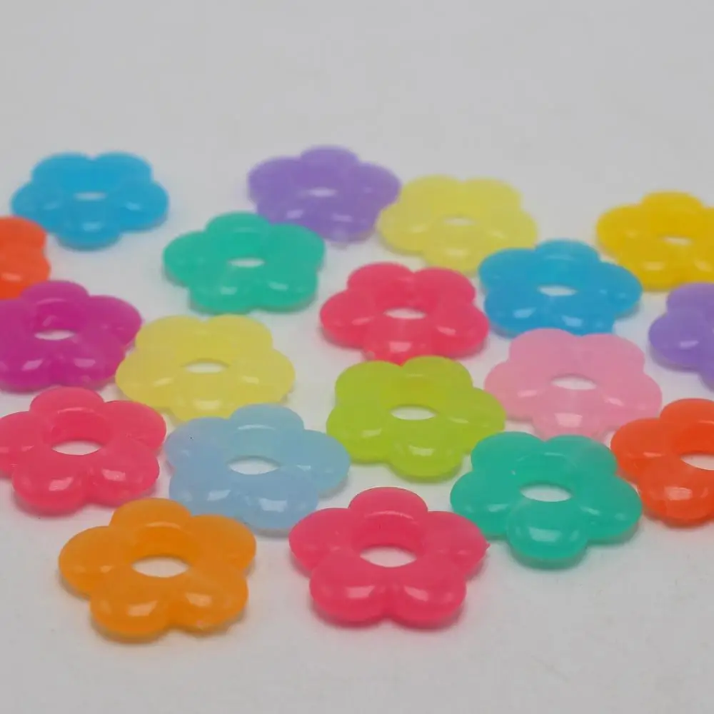 100 misti di Colore Della Gelatina Acrilico Del Fiore della Cavità Donut Branelli di Fascino 20mm I Bambini Artigianato