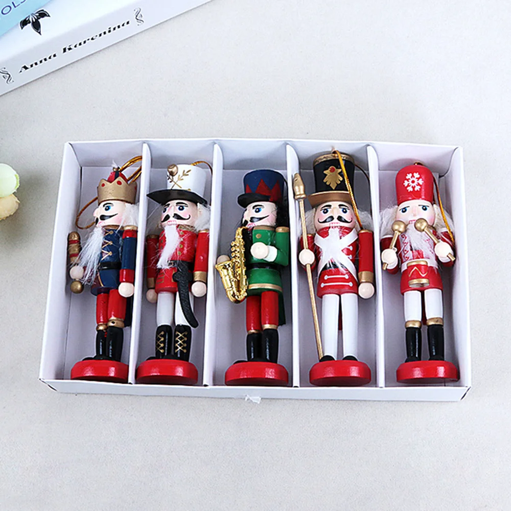 

Merry Christmas Decoration Kids Nutcracker Soldier Doll 1Pcs 12cm Wooden Pendants New Year Decor Ornaments for Xmas Tree Decor