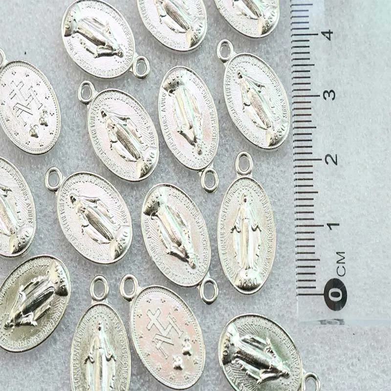 Мини подвеска в виде Девы Марии винтажная золотая медаль Санта Мария|Шармы| |