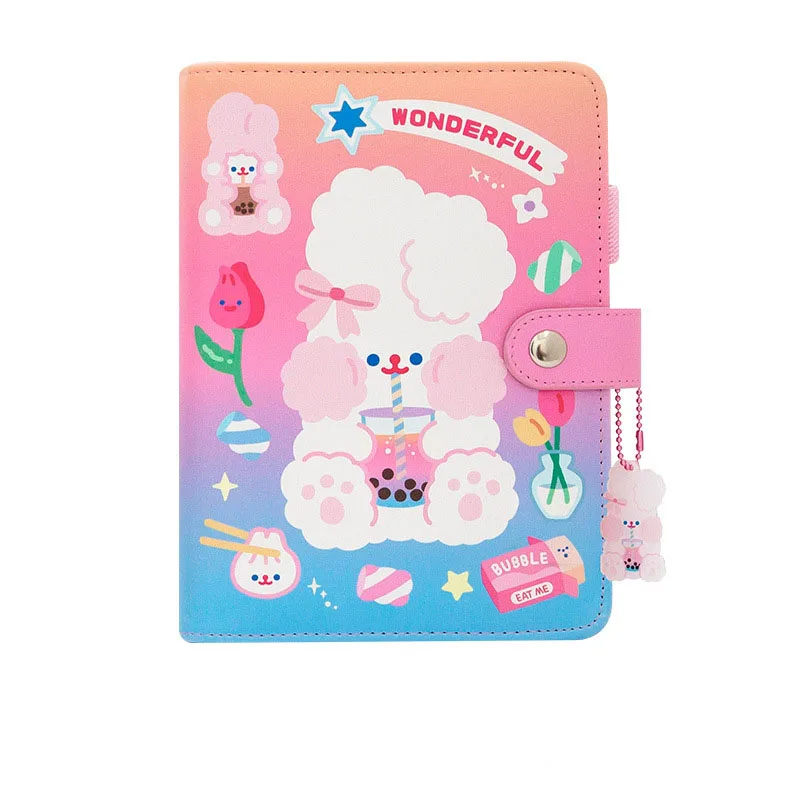 A6 Kawaii Journal Notebook Diary Loose-leaf Planner Weekly Ring Binder Agenda Rabbit Sticker Pockets | Канцтовары для офиса и