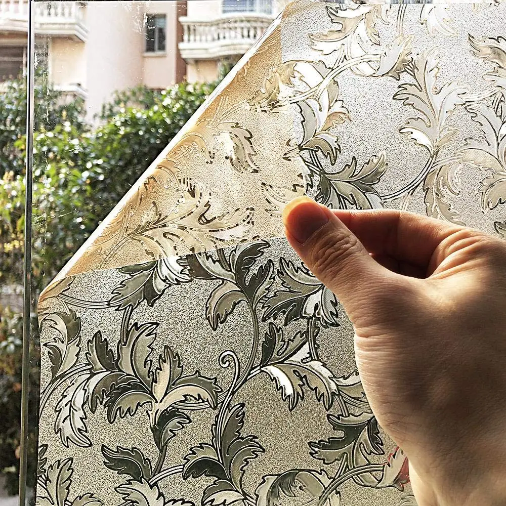 

Виниловая фотопленка 100 см в длину, коричневые листья, стиль конфиденциальности, украшение для дома и офиса