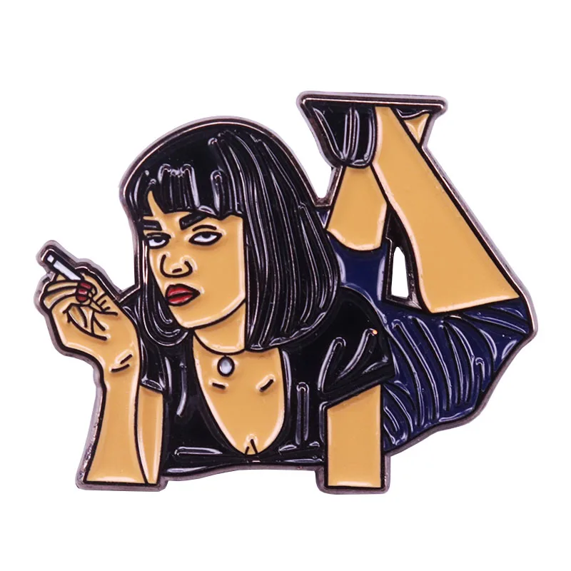 Брошь Mia Wallace с изображением целлюлозной художественной фильмы Забавный значок в