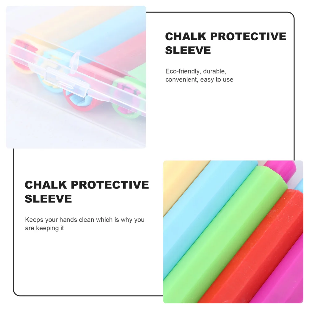 

5 Pcs Random Color Chalk Holder with Storage Hard Case Writing Extender - Blackboard Adjustable Chalk Clip Set for Teachers Kids