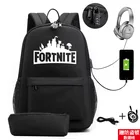 Рюкзак для игр Fortnite, вместительный дорожный ранец с USB-зарядкой и защитой от кражи для ноутбука