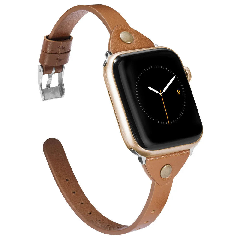 Ремешок кожаный для Apple Watch Series 4 1 2 3 10 цветов двойной браслет iwatch 38 40 мм 42 44 мужчин и