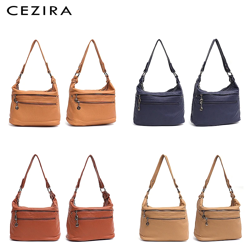 CEZIRA, женская сумка-портфель, милые сумочки-мессенджеры, сумки, сумочки среднего размера, из искусственной кожи, мягкая женская сумка на плечо, с несколькими молниями
