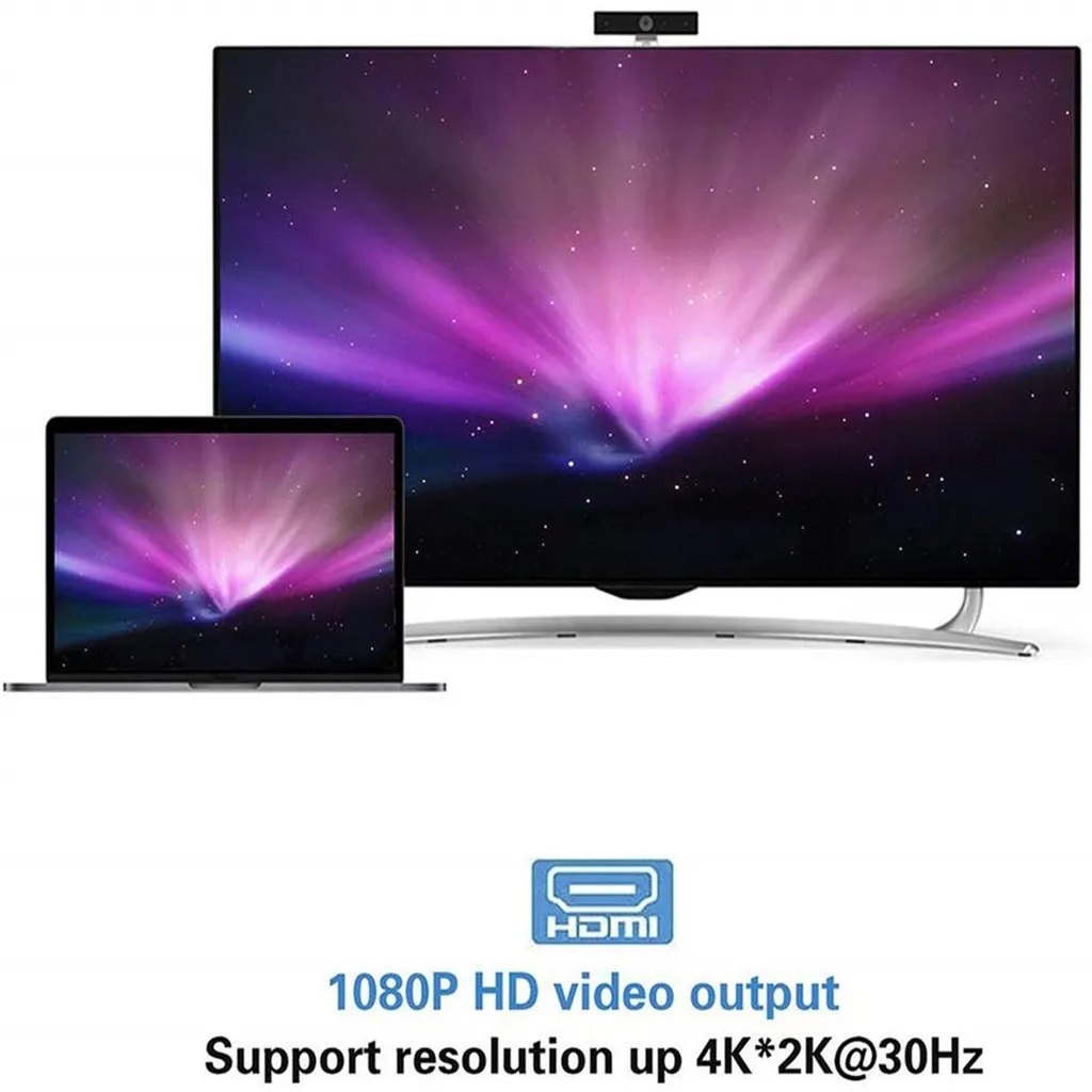 Многопортовый AV-конвертер USB C/HDMI 4K 2 3 0 порта для ПК многофункциональный