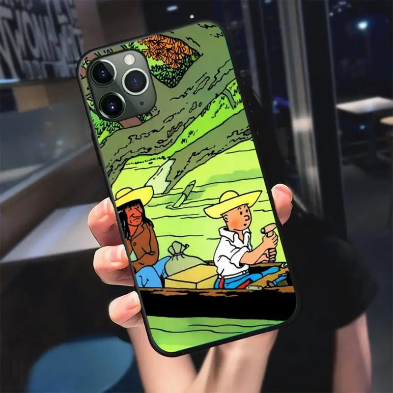 

French classic cartoon The Adventures of Tintin Phone Case For iphone 8 plus x xr xs 11 12 mini pro max black soft fundas cover